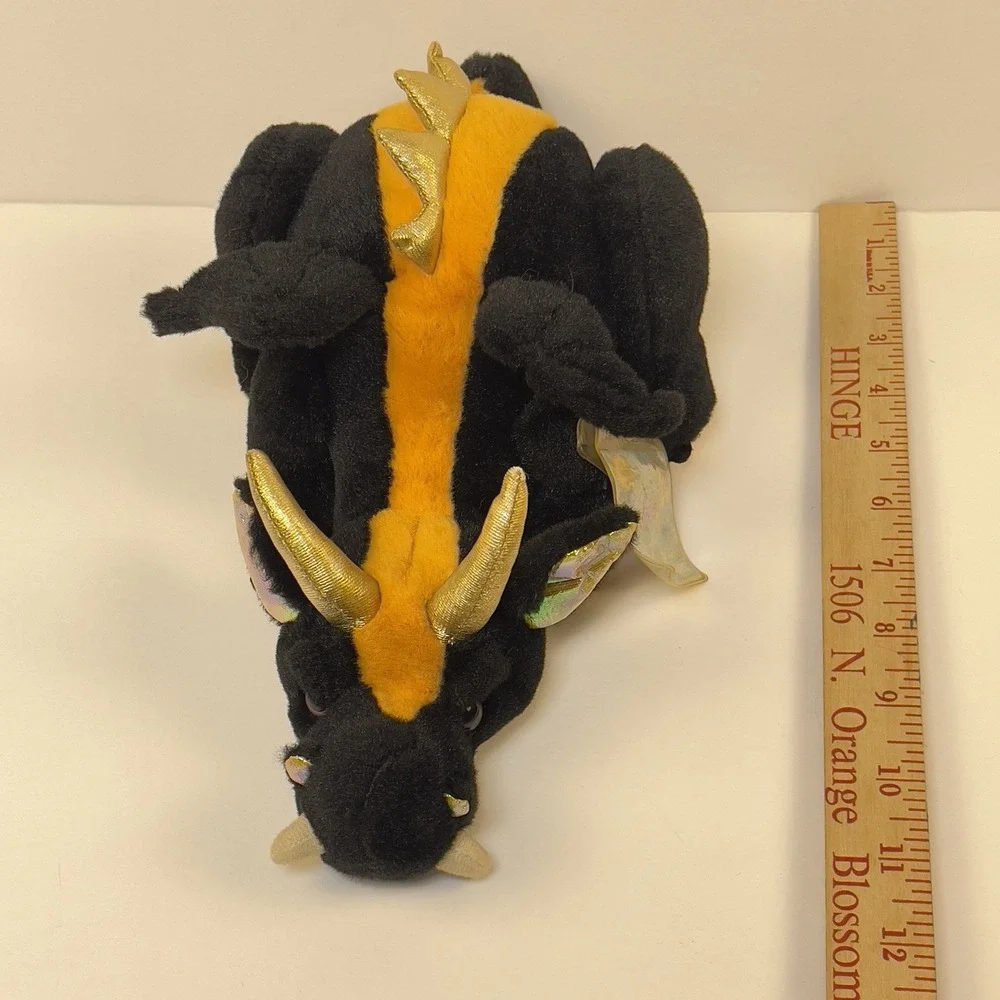 Ganz Webkinz LAVA DRAGON Black Orange Stuffed Plush HW043 Retired *Unknown Code*